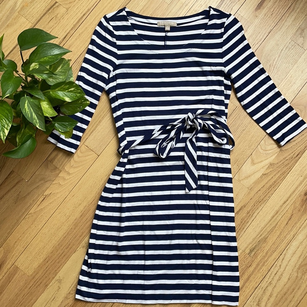 Navy and white Banana Republic dress